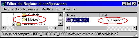 Registro di configurazione modificato da Melissa